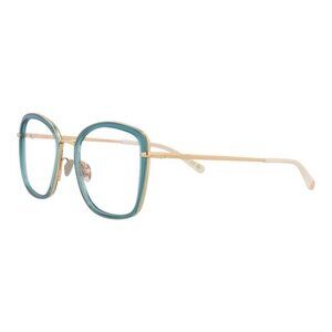 Pomellato Womens Square/Rectangle Blue Gold Transparent Fashion Designer Eyewear